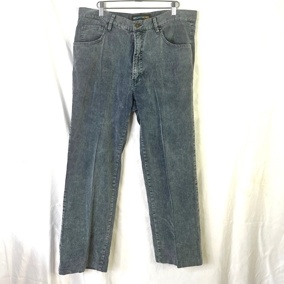 DUTCHCAMP CORDUROY PANTS BLUE PANTS STRAIGHT LEGS MADE IN KOREA MEN SIZE 36 - Picture 3 of 10